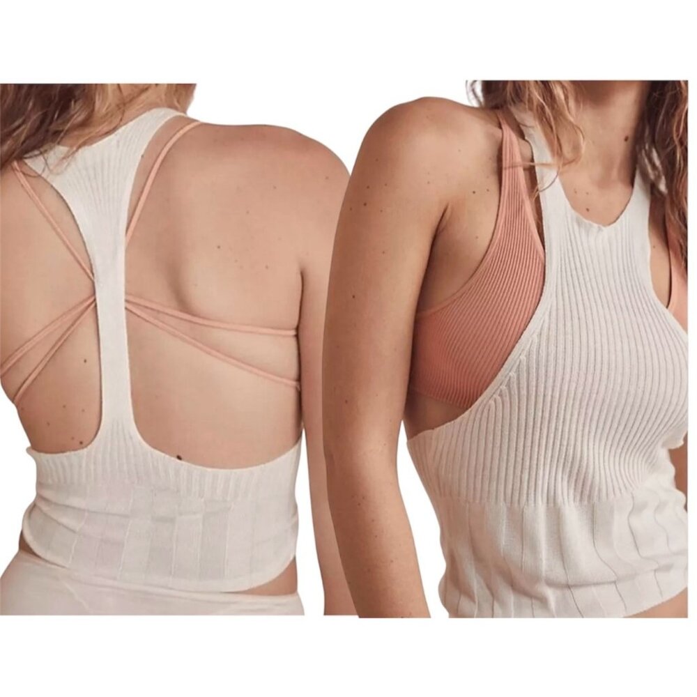 Free People Intimately Switch It Up Camisole Sweater Ivory Tank Top Medium
